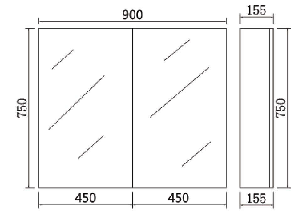 Lukka Alpha PVC Shaving Cabinets LK-ALSV900