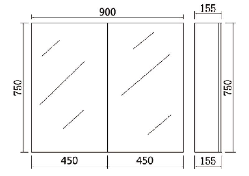 Lukka Alpha PVC Shaving Cabinets LK-ALSV900