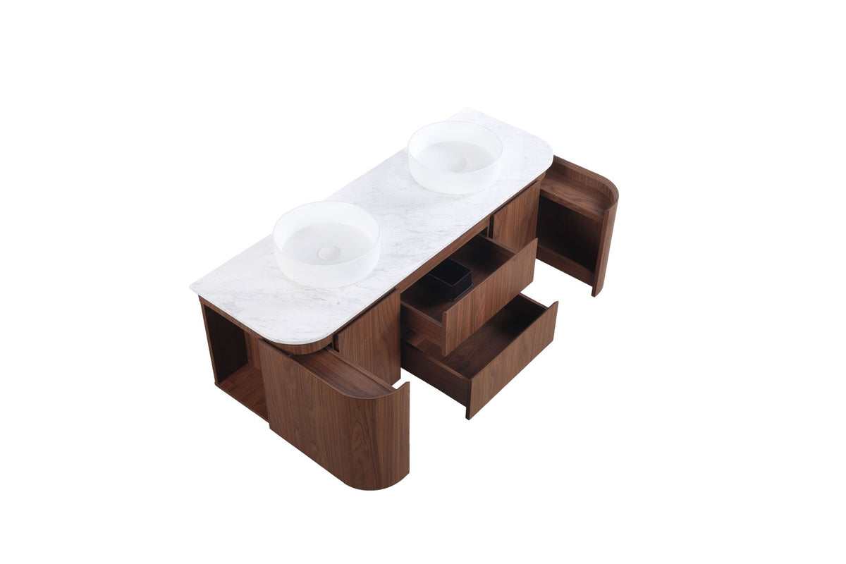 Lukka Ravello Modern Wall Hung Vanity Plywood Cabinet LK-RA1521W-MO