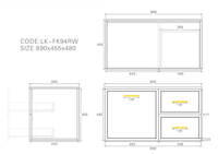 Lukka Kingsley Federation Wall Hung PVC Cabinet LK-FK94RW-MW