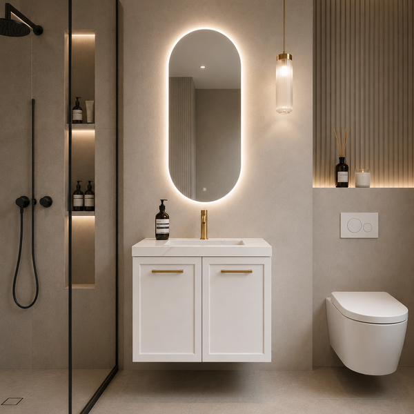 600mm Matte White Lukka Kingsley Wall-Hung Vanity