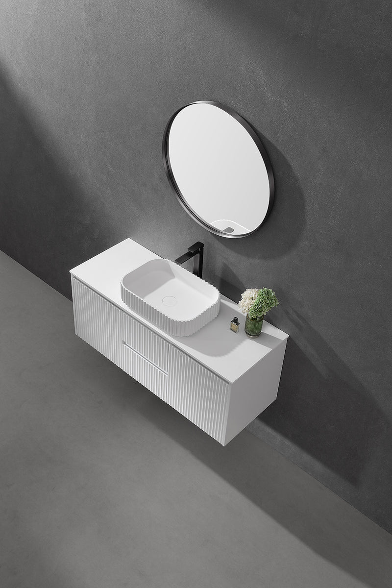 Lukka Japser Fluted Solid Surface Above Counter Basin LK-SOA5035