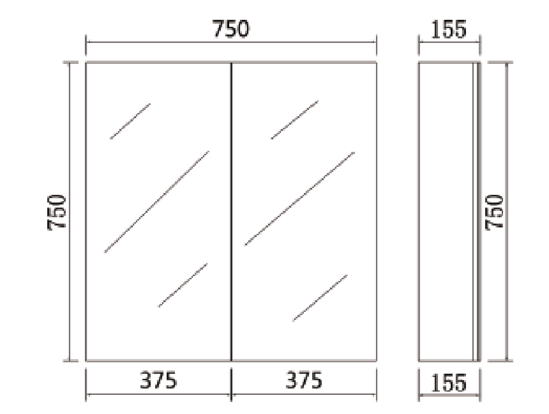 Lukka Alpha PVC Shaving Cabinets LK-ALSV750