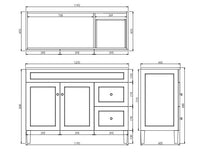 Lukka Harold Federation Free Standing Cabinet Matte White LK-FH124RL-MW