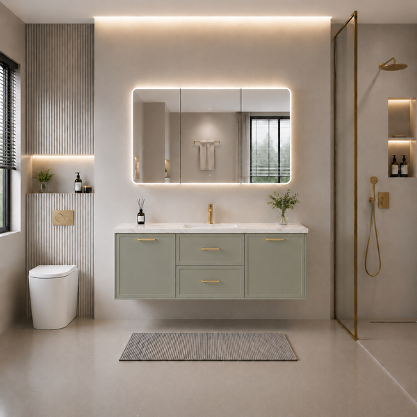 1200mm Olive Green Lukka Kingsley Wall-Hung Vanity