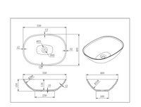 Lukka Perry Solid Surface Stone Above Counter Basin LK-SPA4040MW/SPA5540MW/SPA6336MW