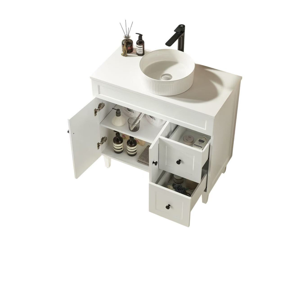 Lukka Harold Federation Free Standing Cabinet Matte White LK-FH94RL-MW
