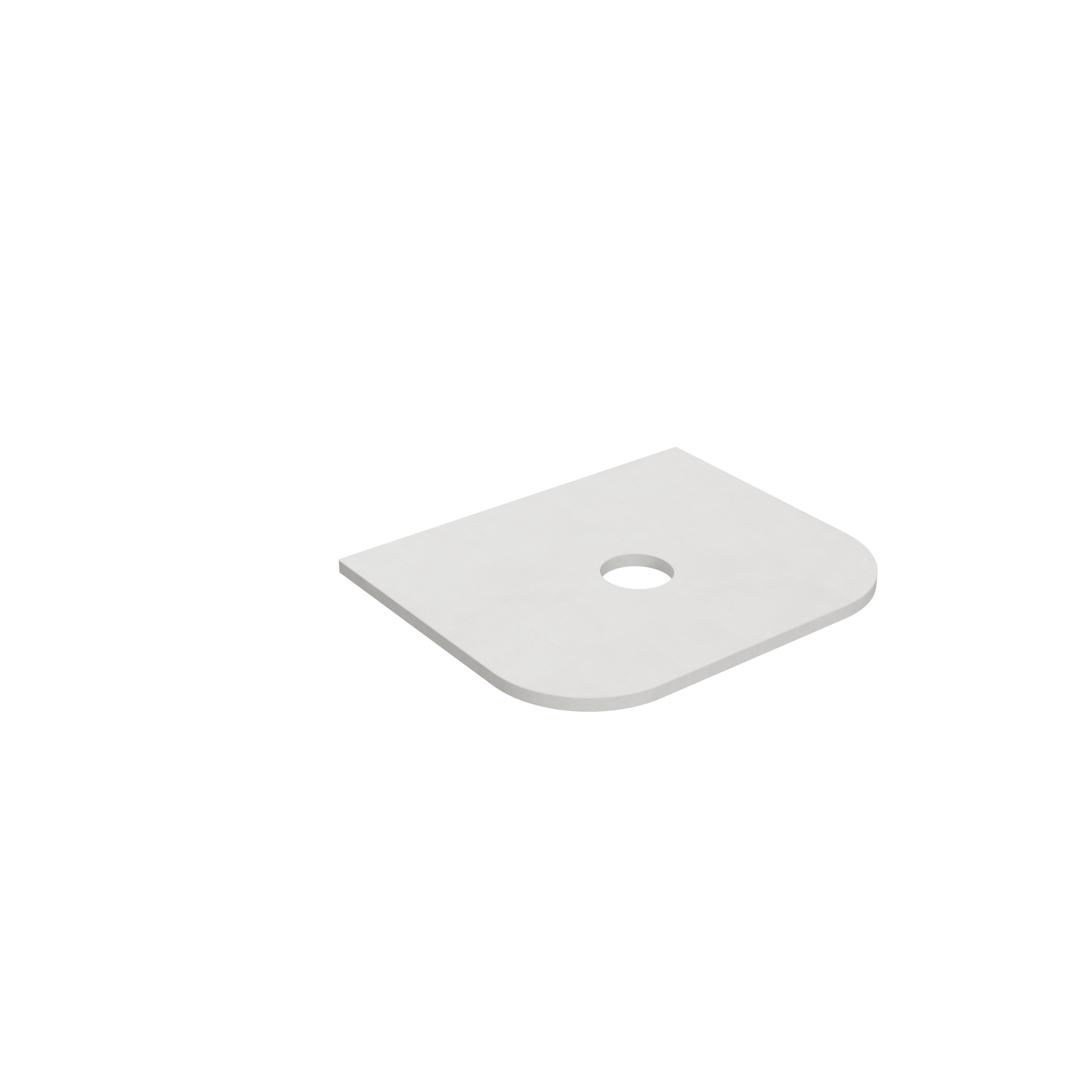 Blanco White (WG034) Zero Silica Engineer Stone Top - Curve LK-QBW - LK-QBW65CV-UTH - Semi Drill