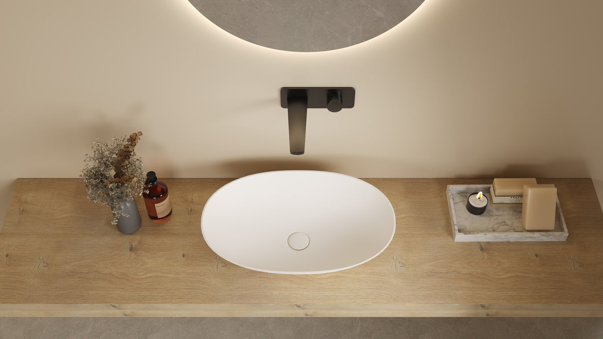 Kirra Solid Surface Art Basin - 580x380x140 - LK-SKA5838-MW