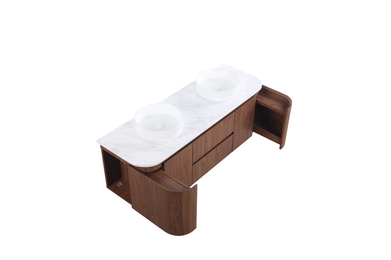 Lukka Ravello Modern Wall Hung Vanity Plywood Cabinet LK-RA1521W-MO