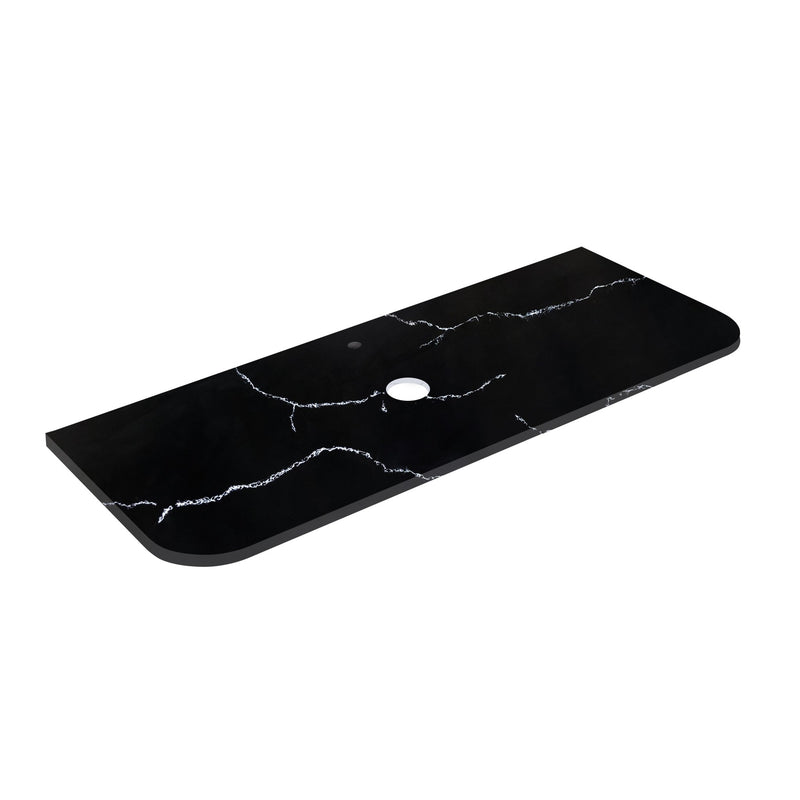 Calacatta Night Solid Surface Stone Top - Curve LK-SCN-CV - LK-SCN155CV-UTH - Semi Drill