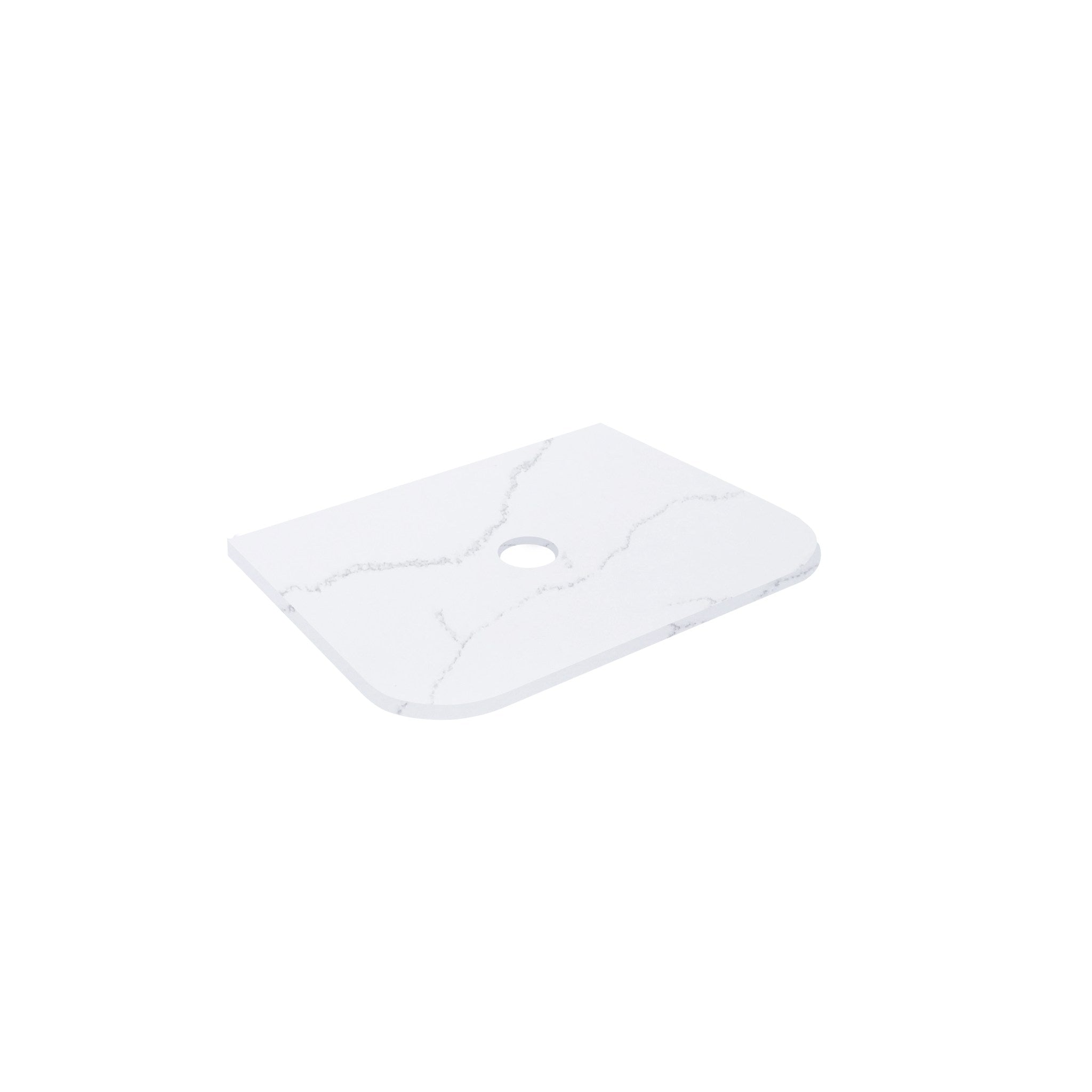 Calacatta Arctic White Solid Surface Stone Top - Curve LK-SCA - LK-SCA65CV-UTH - Semi Drill