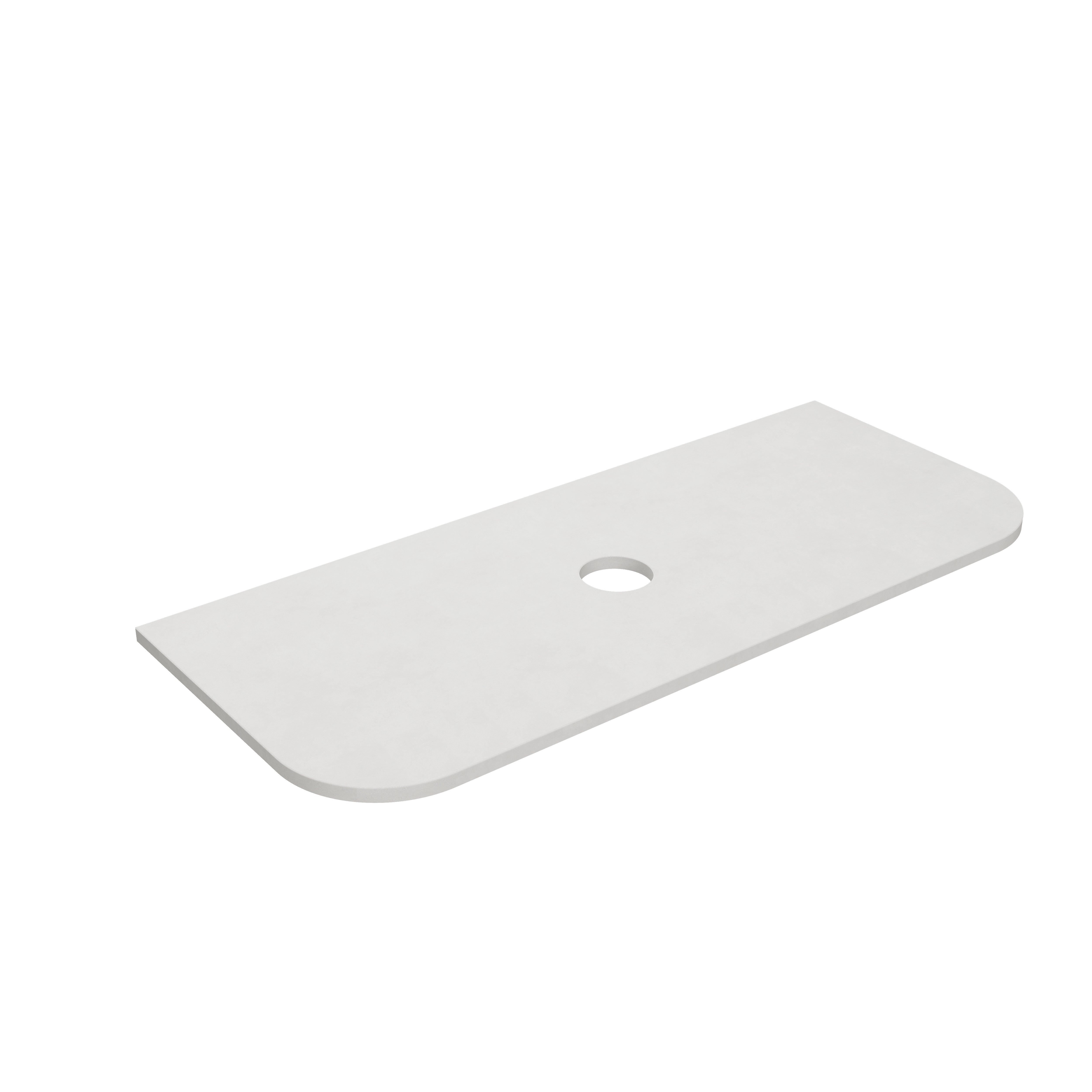 Solid Surface Plain Slab Curve- Matte White - LK-SBW125CV-UTH - Semi Drill