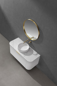Lukka Olley Fluted Solid Surface Above Counter Basin LK-SOA4040