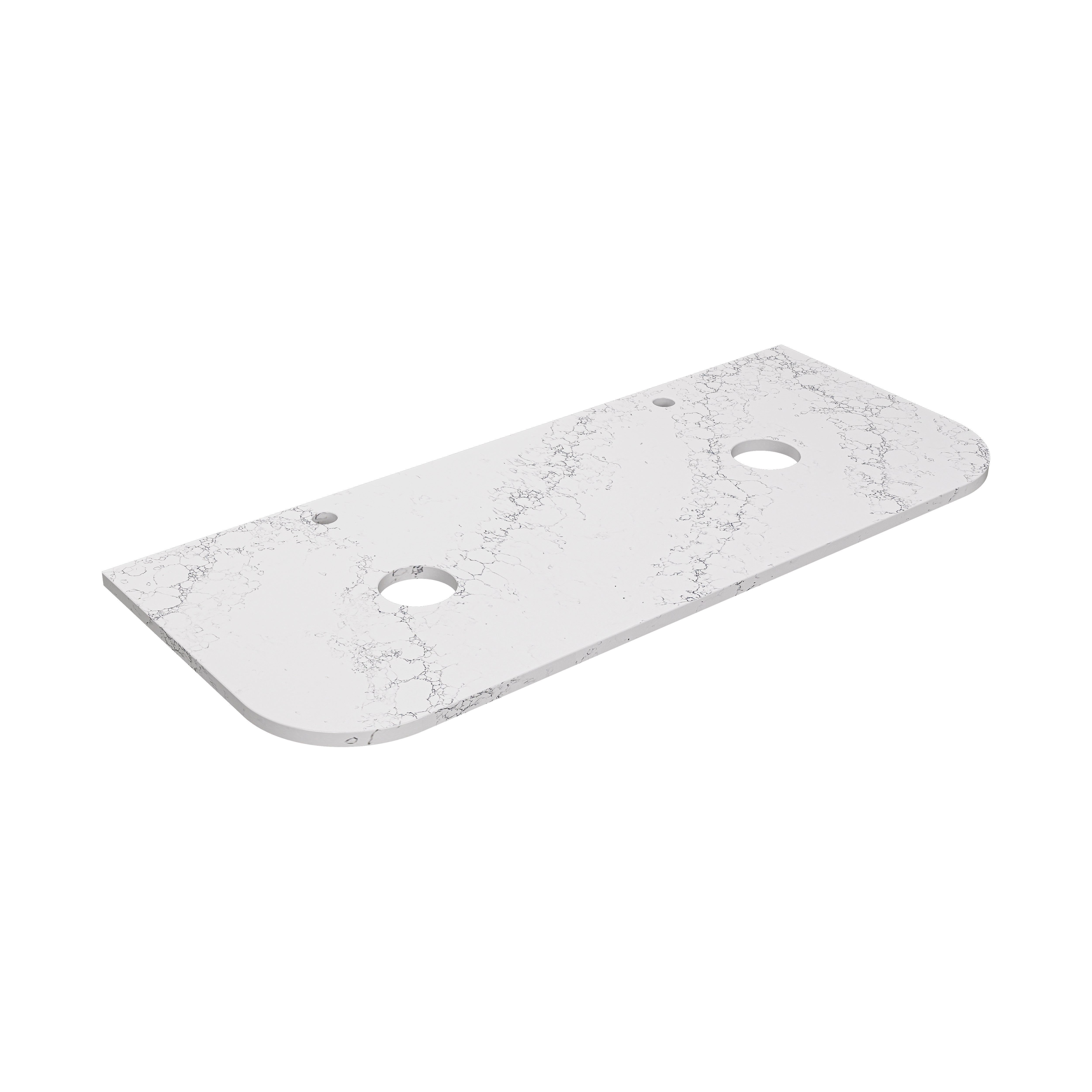 Calacatta White (WG486) Zero Silica Engineer Stone Top - Curve LK-QCW - LK-QCW125CVD-UTH - Semi Drill