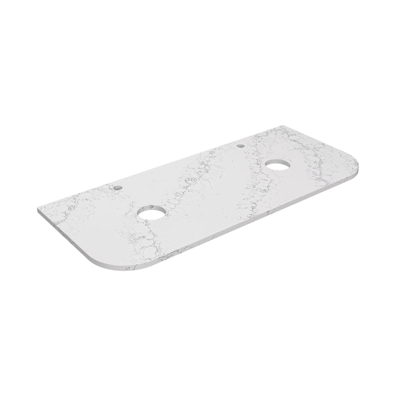 Calacatta White (WG486) Zero Silica Engineer Stone Top - Curve LK-QCW - LK-QCW125CVD-UTH - Semi Drill
