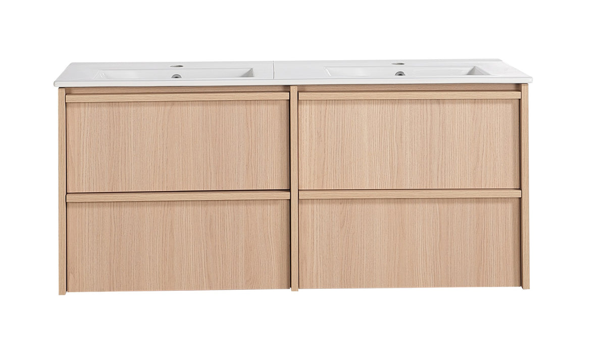 Lukka Ridgewood Modern Wall Hung Plywood Cabinet LK-MR1220W-SO Double Bowl Only
