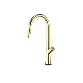 Greens Lustro Kontact Pull-Down Sink Mixer Brushed Brass