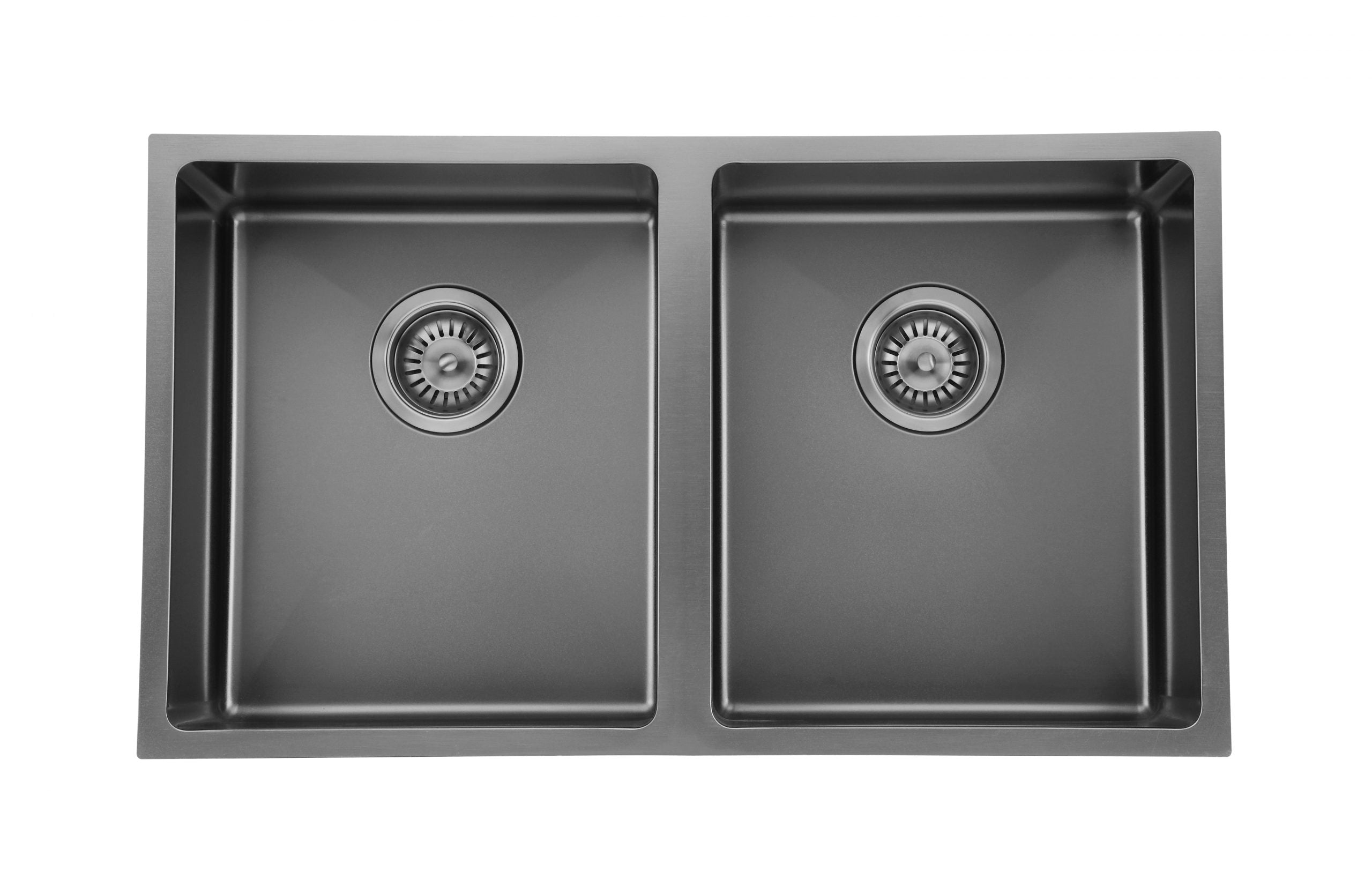 Modern National 760 x 440 x 200 mm Double Bowl Gunmetal Hand made Kitchen Sink 1.2mm Stainless