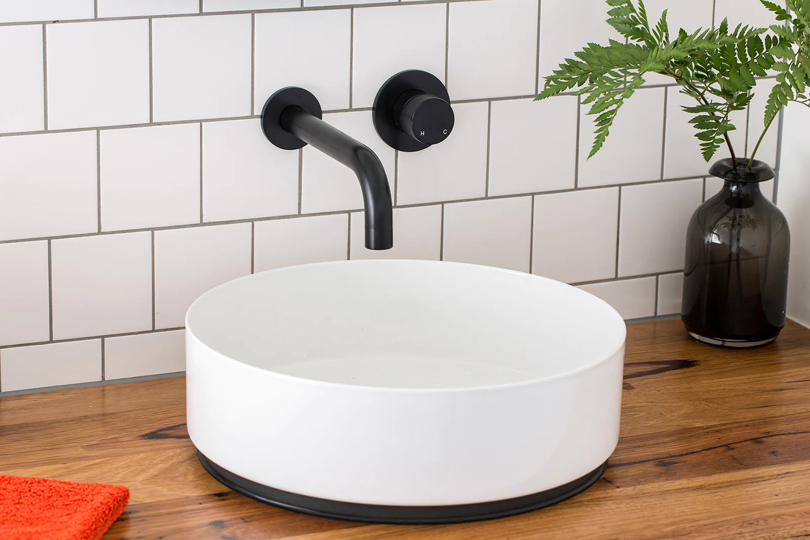 Meir Round Pinless Wall Mixer Matte Black