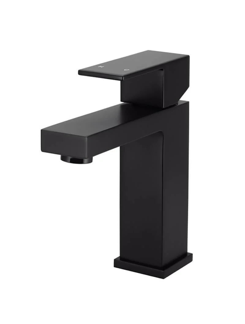 Meir Square Matte Black Basin Mixer