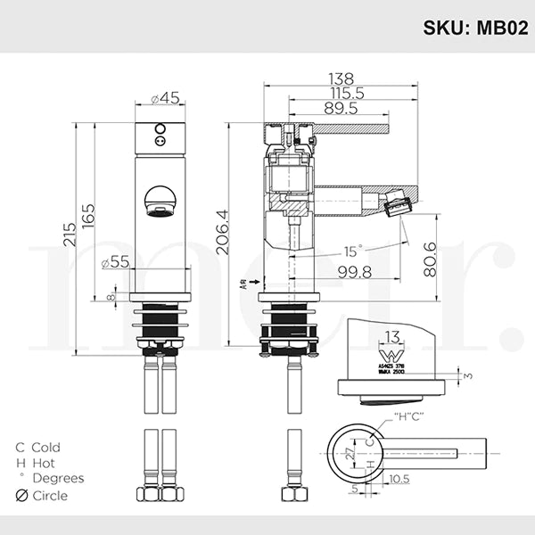Meir Round Basin Mixer Tap Brushed Nickel