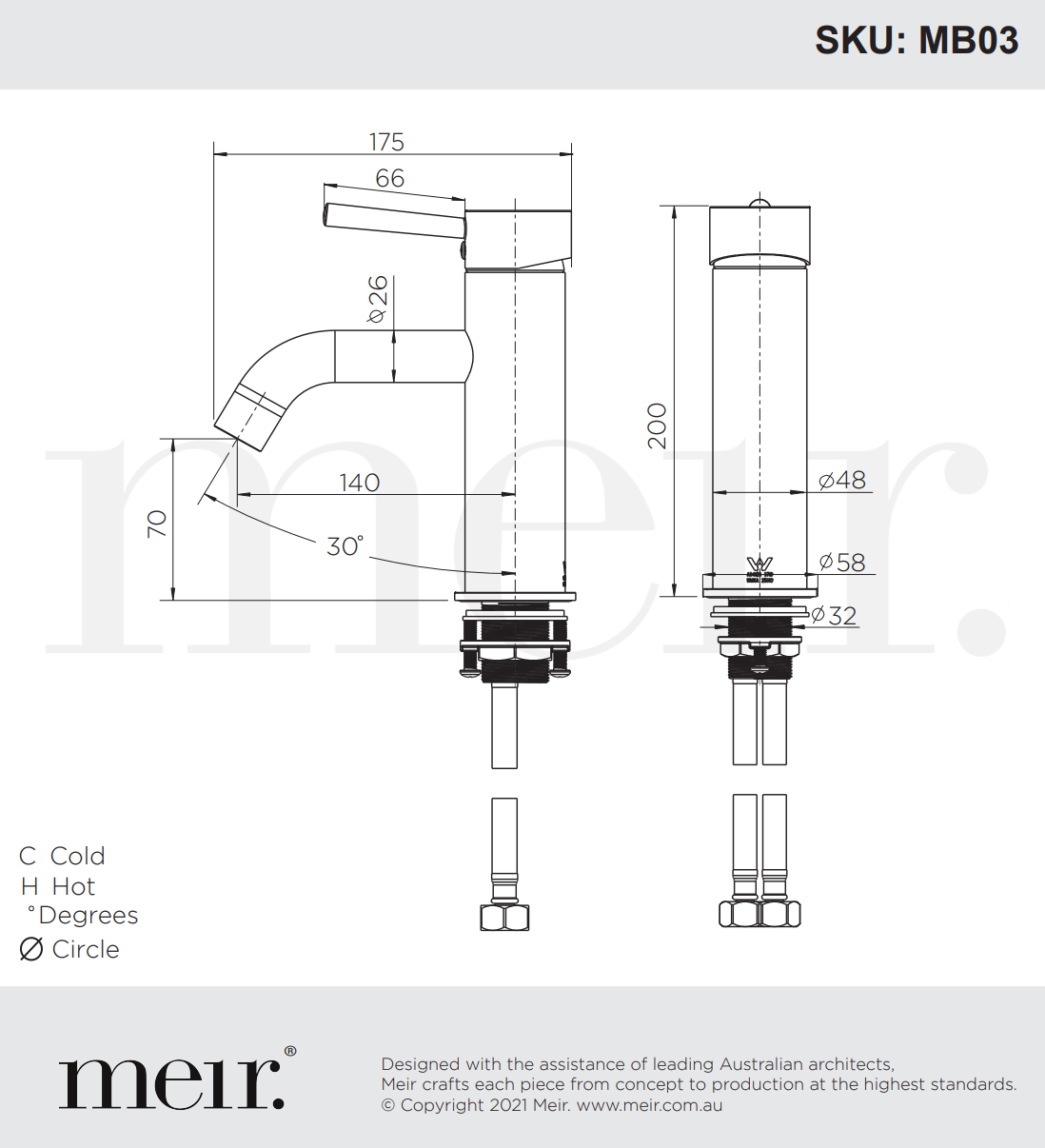 Meir Round Basin Mixer Curved