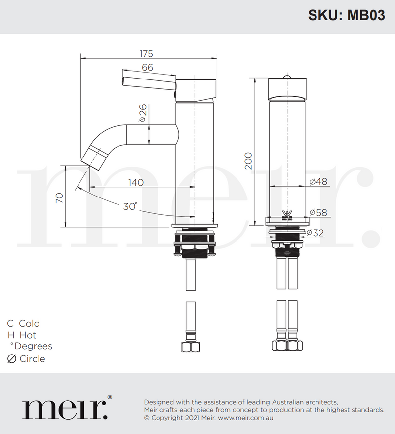 Meir Round Basin Mixer Curved
