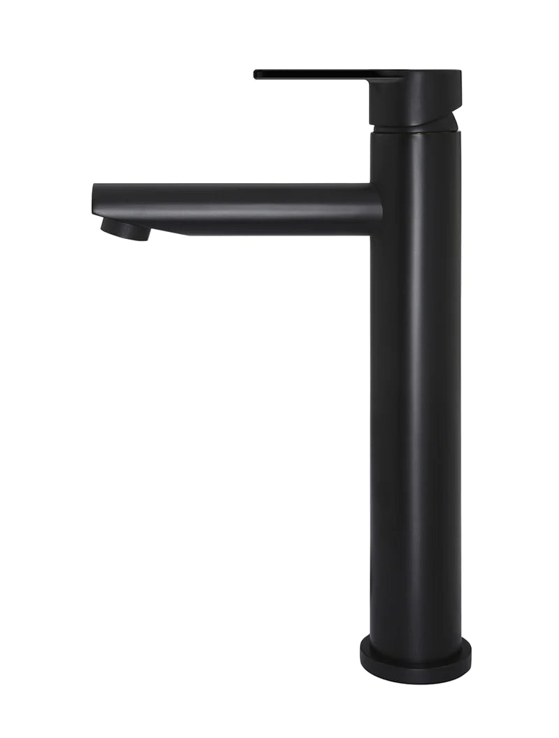 Meir Round Paddle Tall Basin Mixer Matte Black