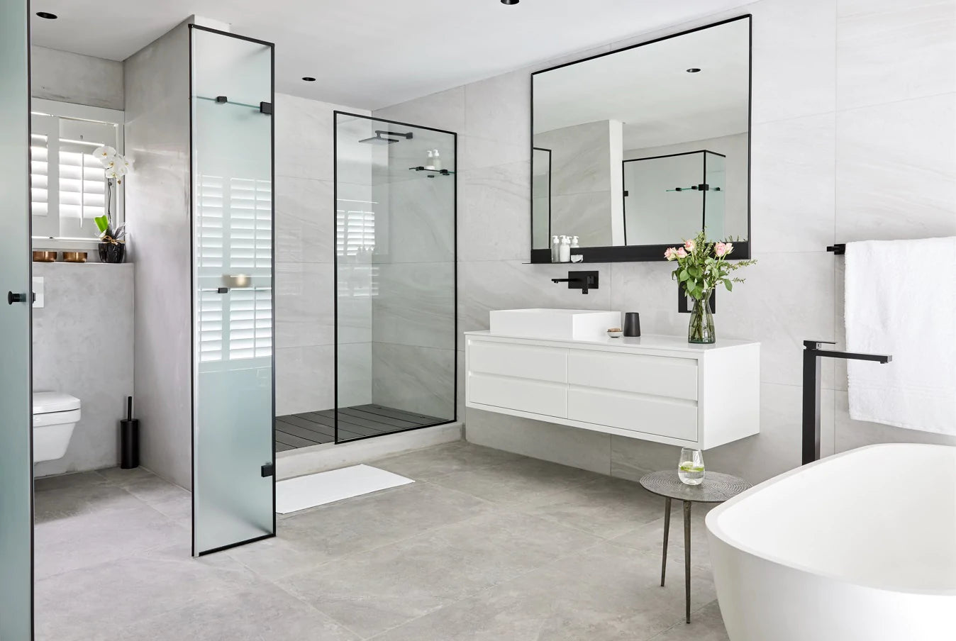 Meir Square Freestanding Bath Mixer Matte Black