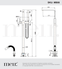 Meir Freestanding Bath Mixer with Hand Spray - Matte Black