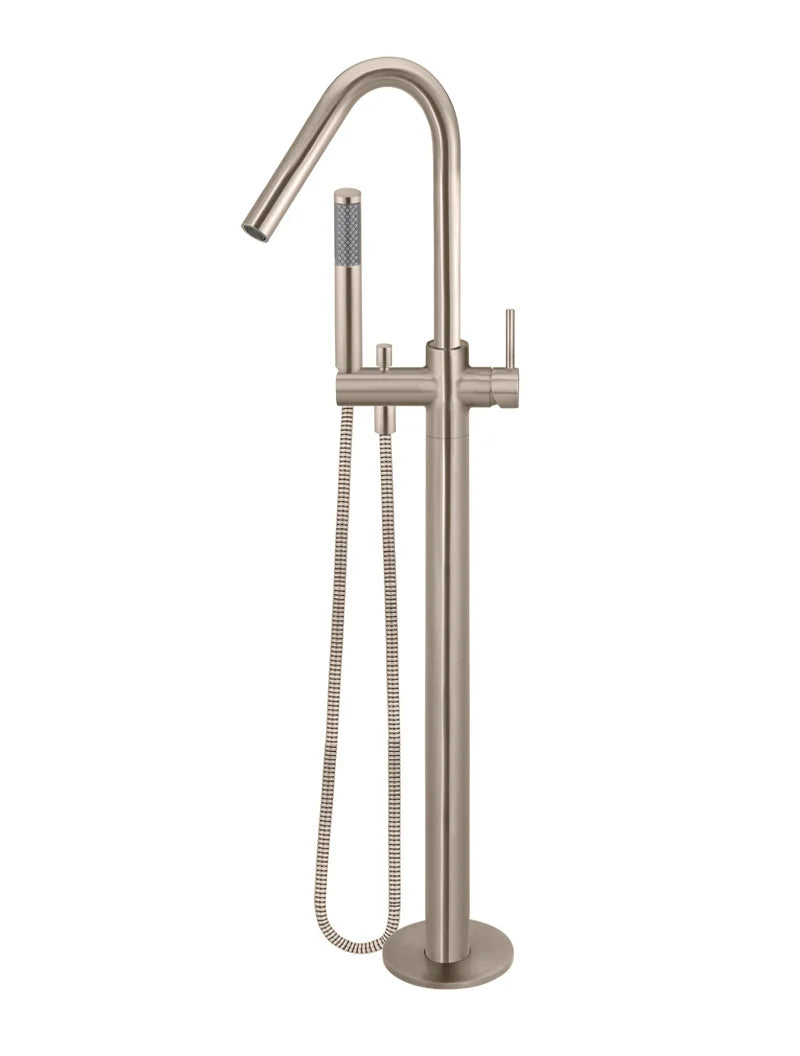 Meir Freestanding Round Bath Mixer with Hand Spray Champagne