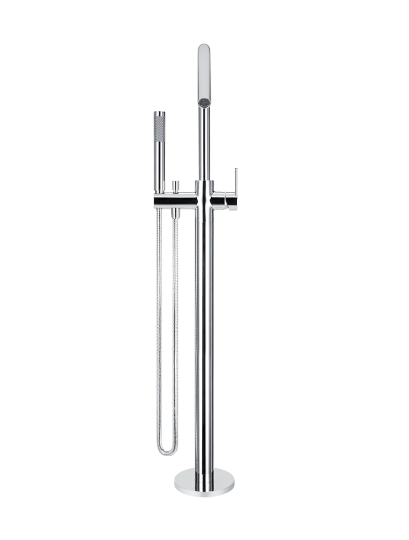 Meir Round Paddle Freestanding Bath Spout and Hand Shower Polished Chrome