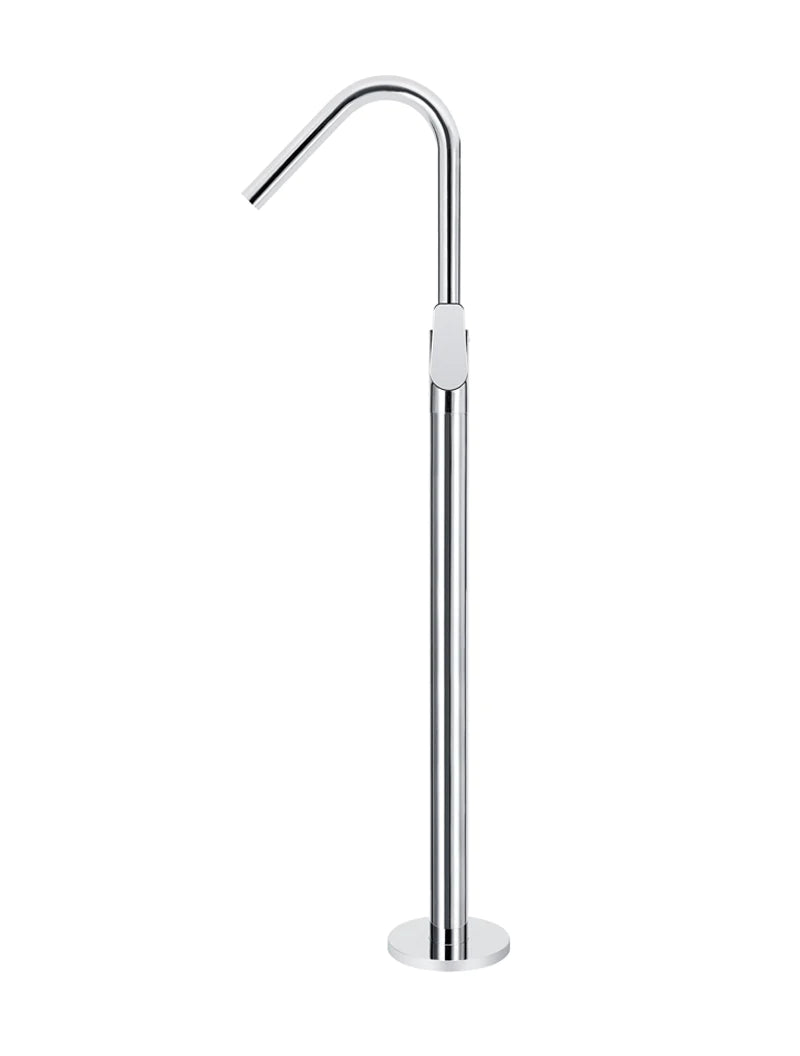 Meir Round Paddle Freestanding Bath Spout and Hand Shower Polished Chrome