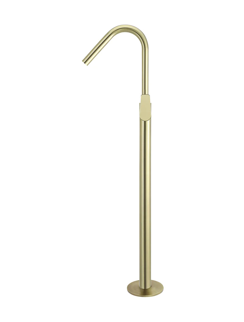 Meir Round Paddle Freestanding Bath Spout and Hand Shower Tiger Bronze