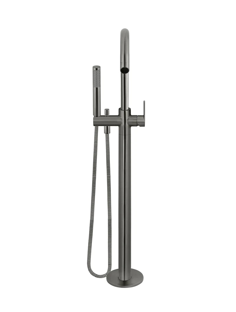 Meir Round Paddle Freestanding Bath Spout and Hand Shower Shadow