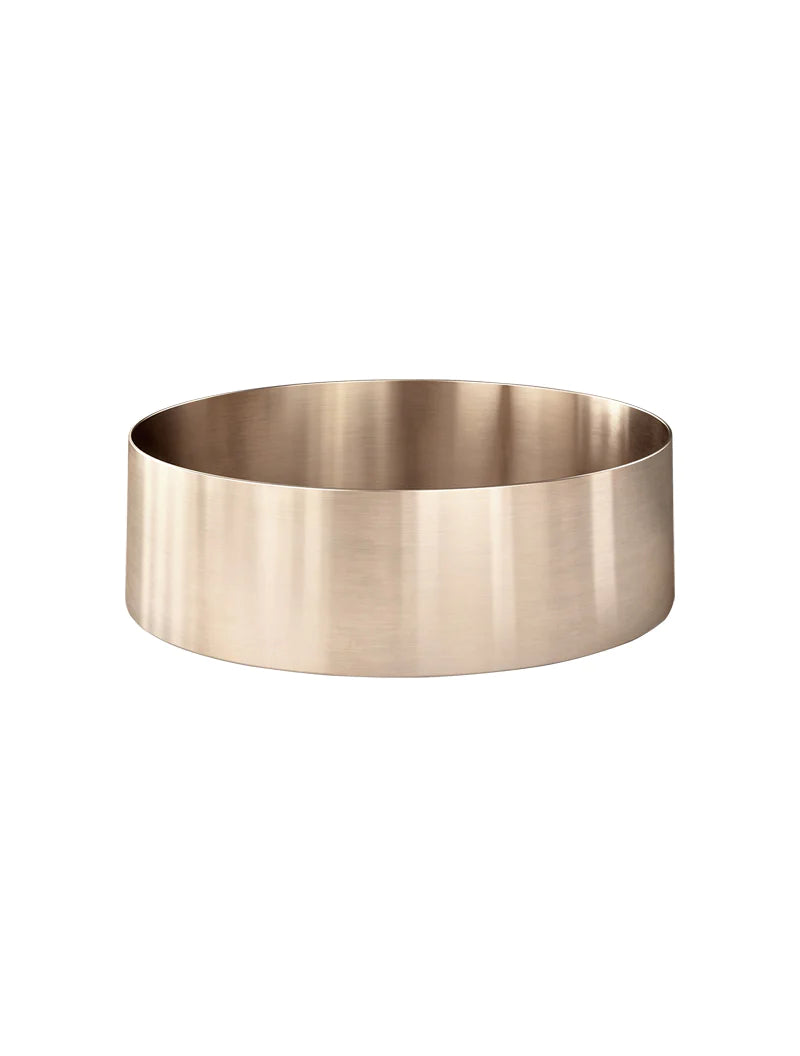 Meir Round Stainless Steel Bathroom Basin 380mm x 110mm PVD Champagne