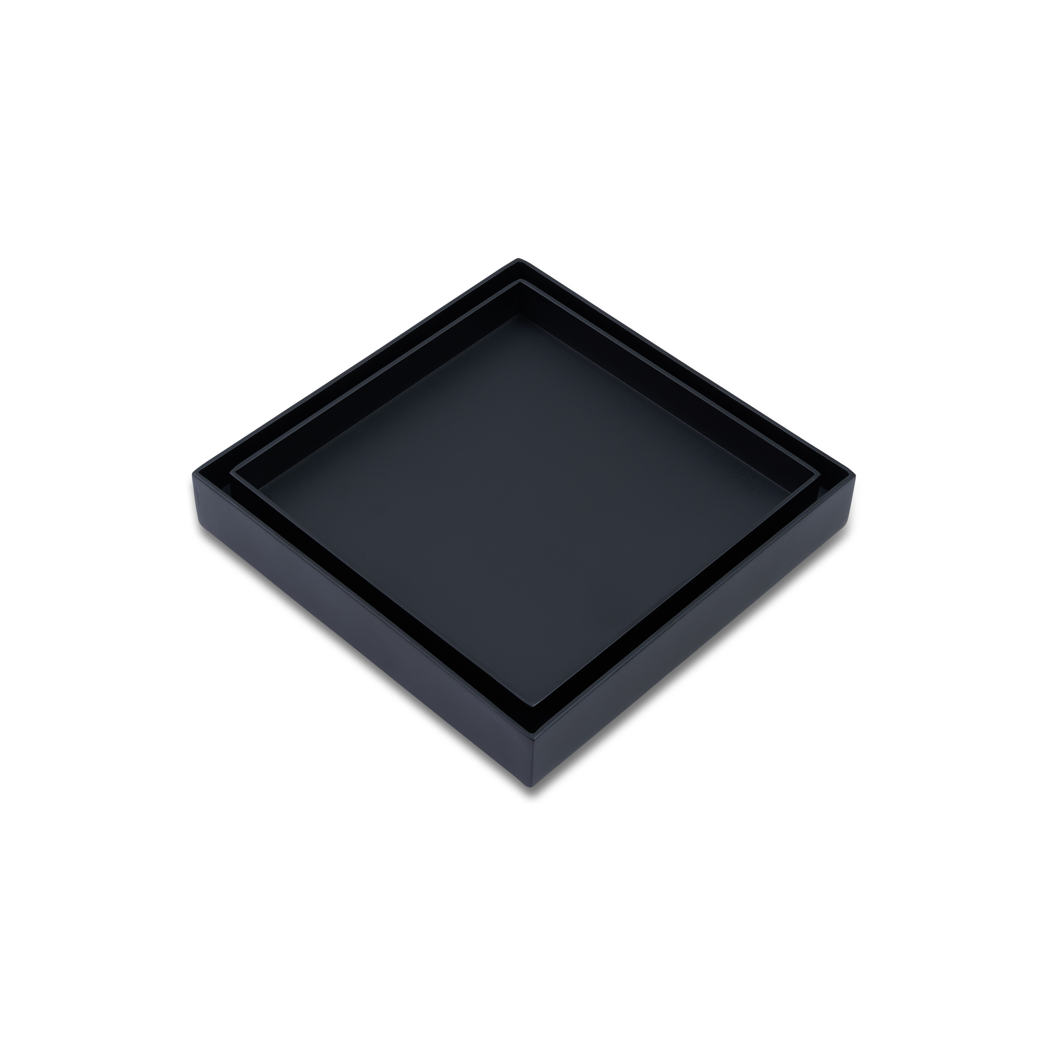 120mm x 120mm Black Smart Tile Insert Floor Waste Shower Grate Brass Drain