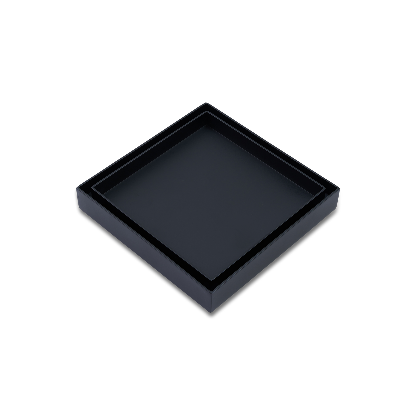 120mm x 120mm Black Smart Tile Insert Floor Waste Shower Grate Brass Drain