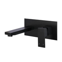 Meir Square Wall Basin Mixer and Spout - Matte Black