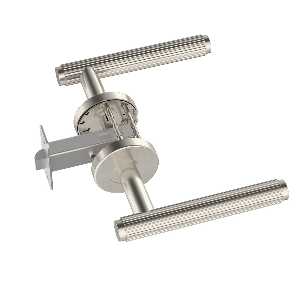 Meir Öppen Linear Lever Door Handle - passage - PVD Brushed Nickel — image 4