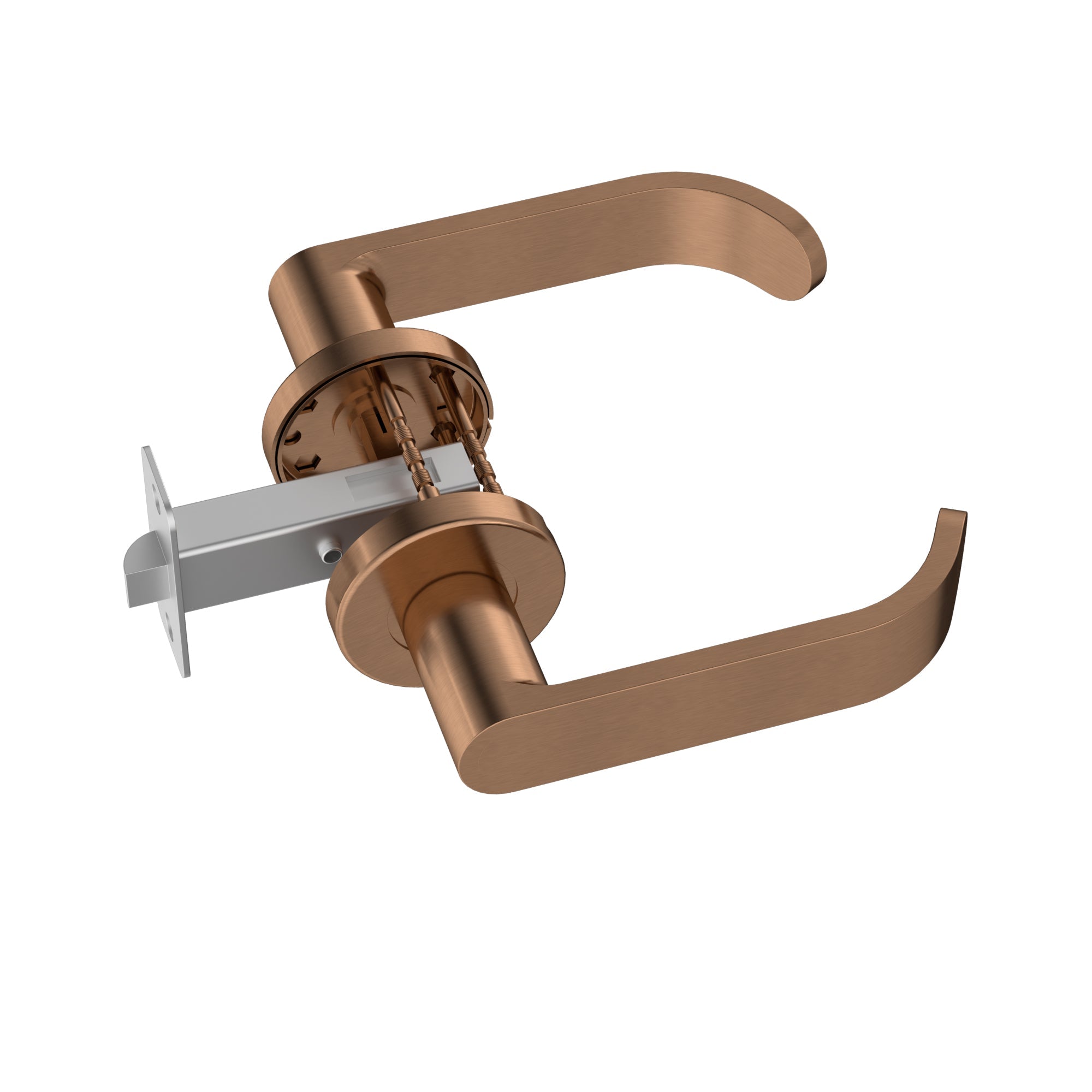 Meir Curvaé Return Lever Door Handle - passage - PVD Lustre Bronze — image 4