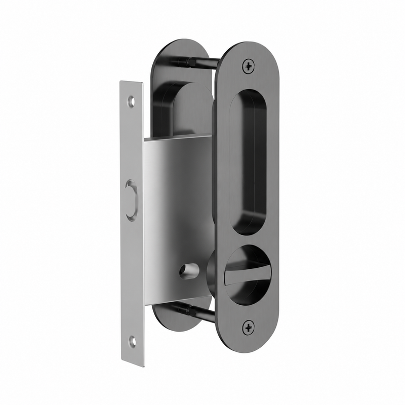 Meir Curvaé Oval Flush Pull - privacy - PVD Shadow — image 1