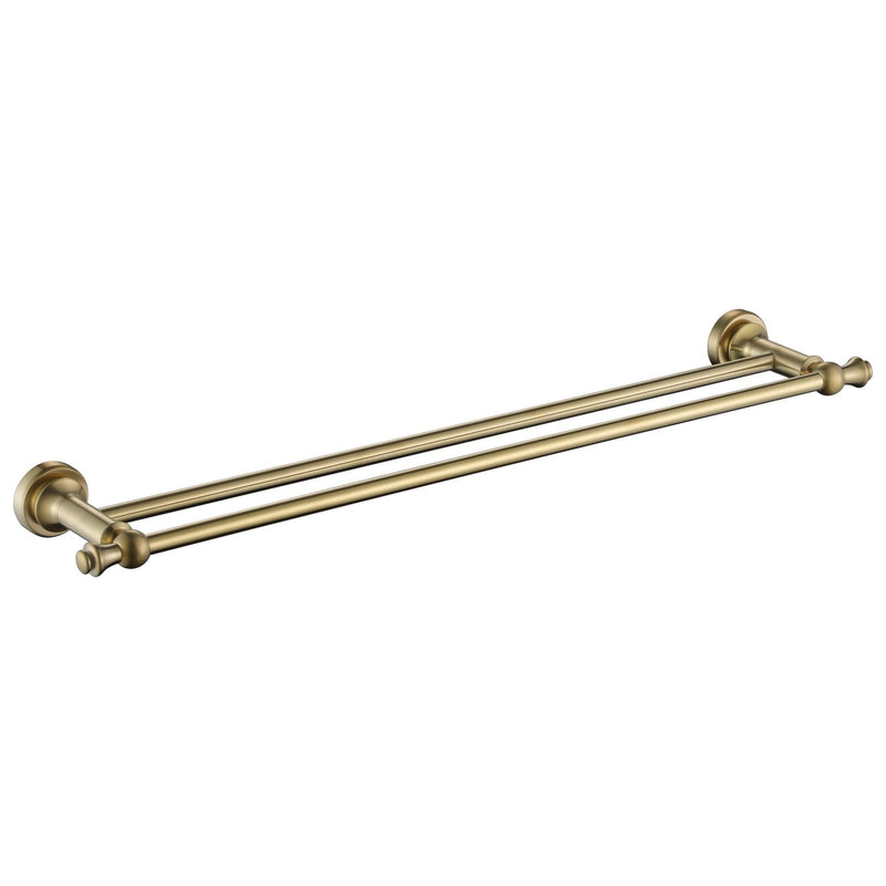 Modern National Medoc Double Towel Rail PVD Brushed Bronze Gold