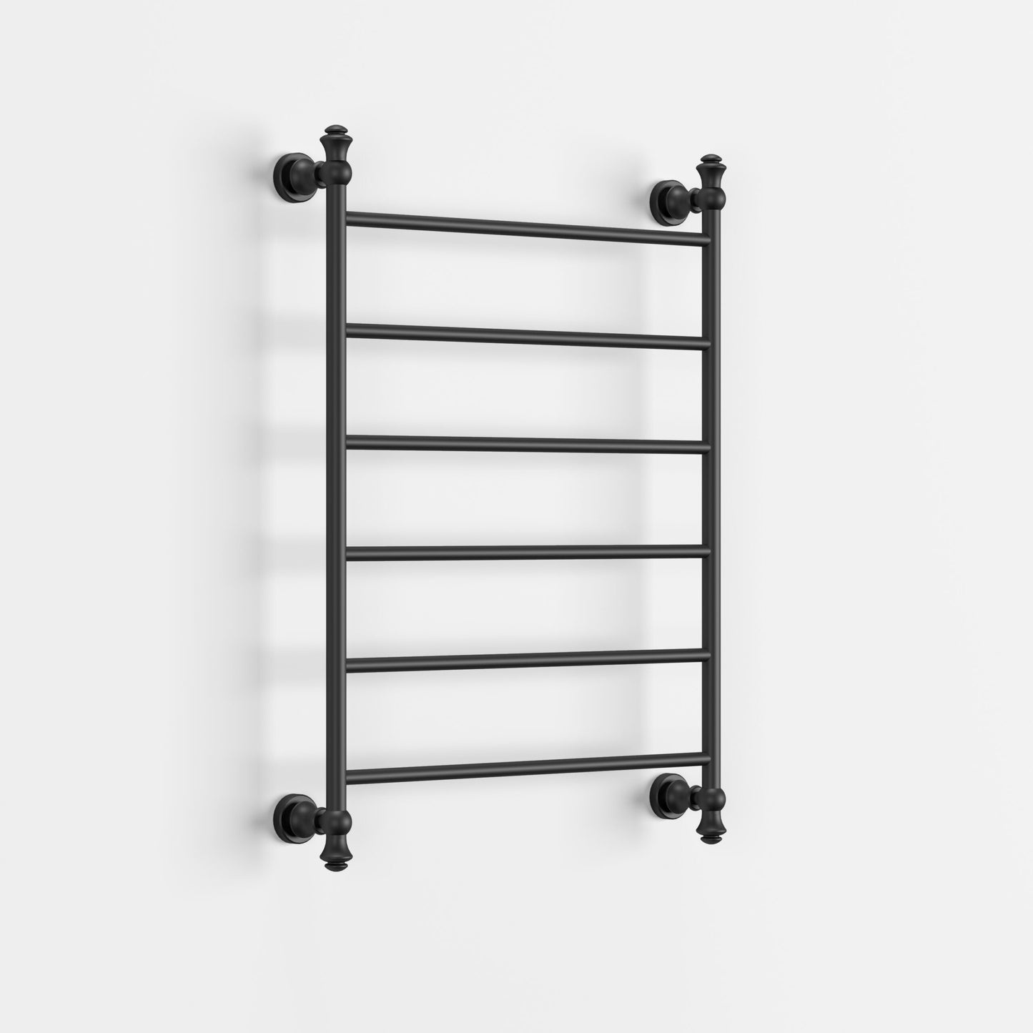 Modern National Medoc Federation Classic 6 Bar Heated Towel Rail Matte Black