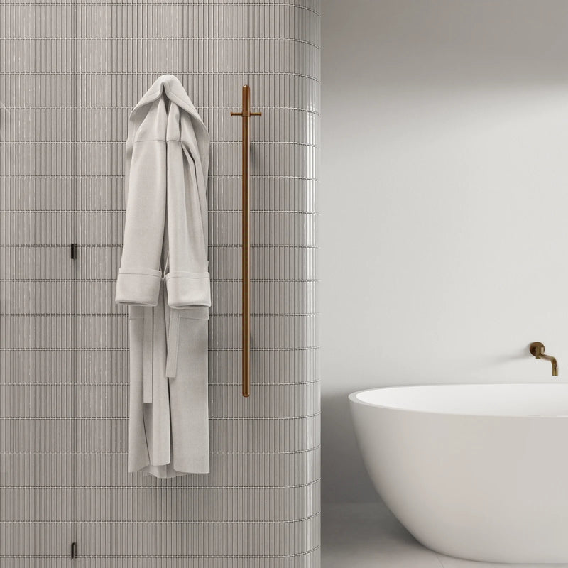 Meir Heated Vertical Towel Rail Lustre Bronze
