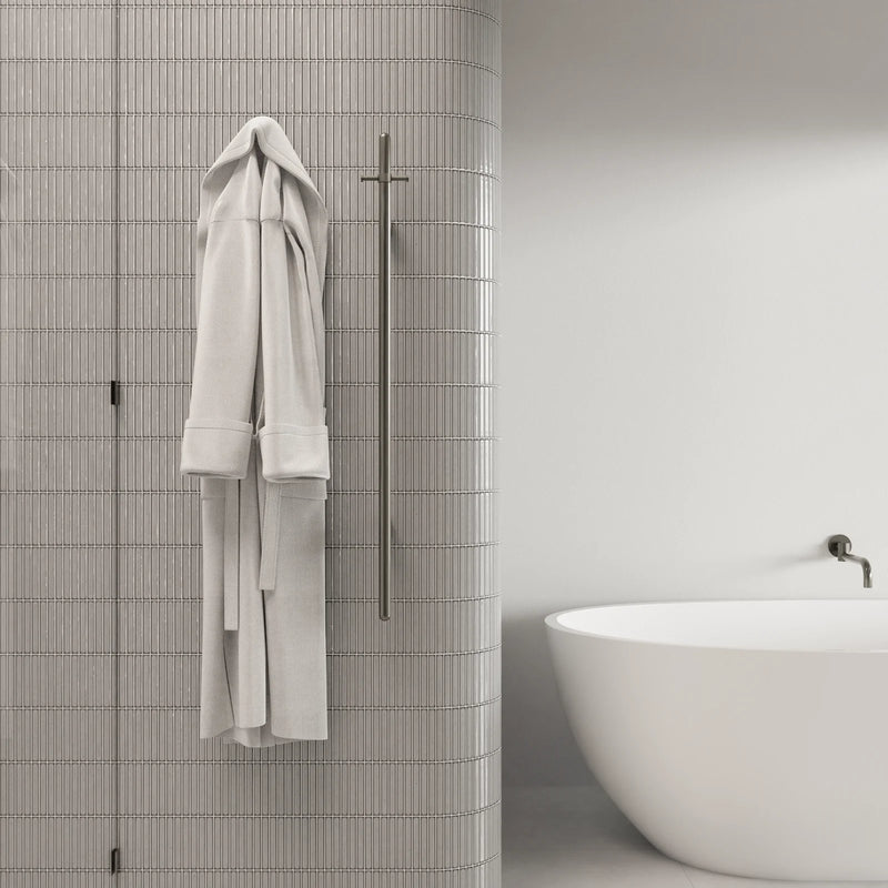 Meir Heated Vertical Towel Rail Gun Metal