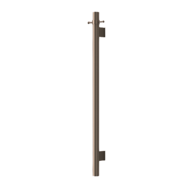 Star Mini Vertical Heated Towel Rail Antique Brass