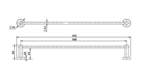 Modern National Mirage 900mm Single Towel Rail - Black
