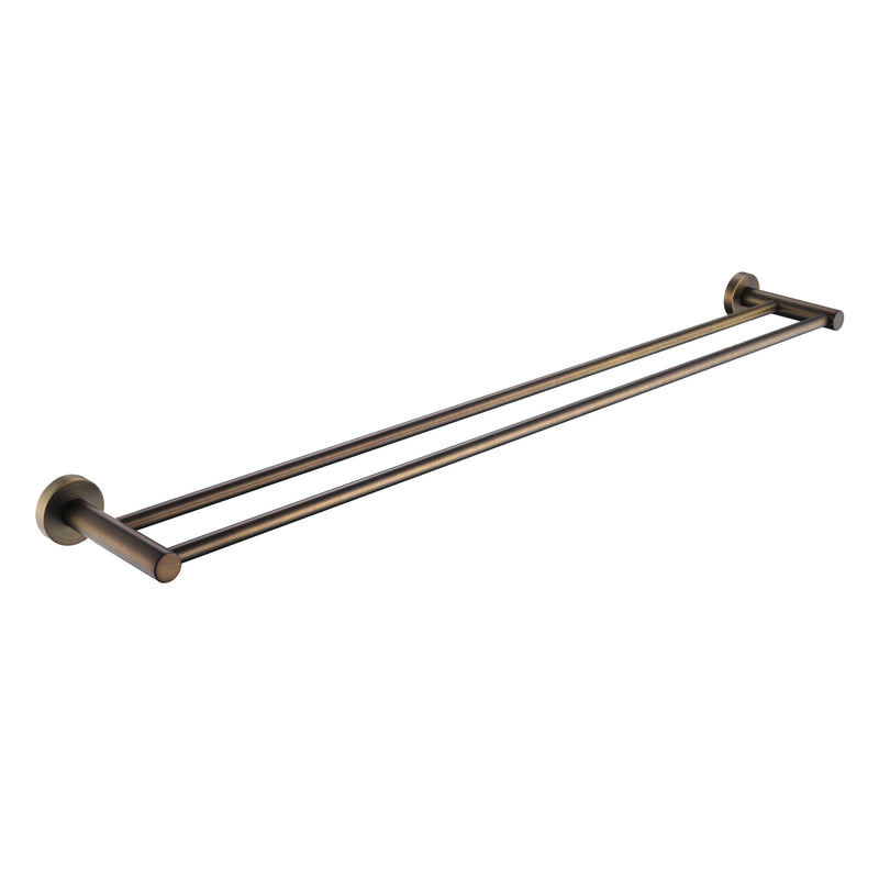 Star Mini 750mm Double Towel Rail Antique Brass